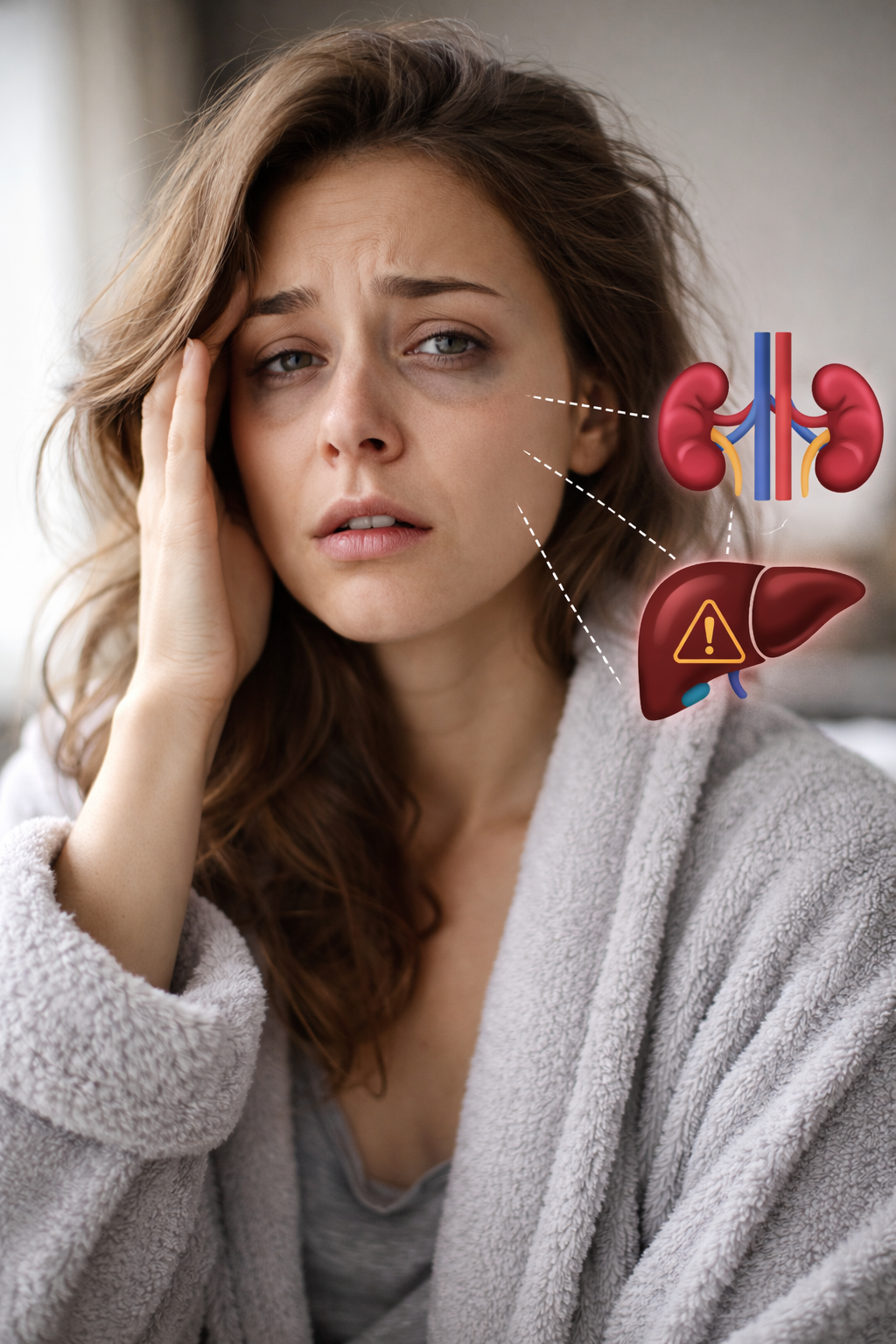 Тъмни кръгове и торбички под очите – изтощени бъбреци